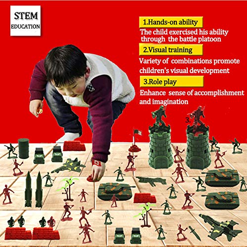 WenSha Army Men Playset,307 Pcs Army Action Figures Including Toy Soldiers,Sandbags, Tanks,Helicopters,Best Army Toys for Boys Girls and Adults