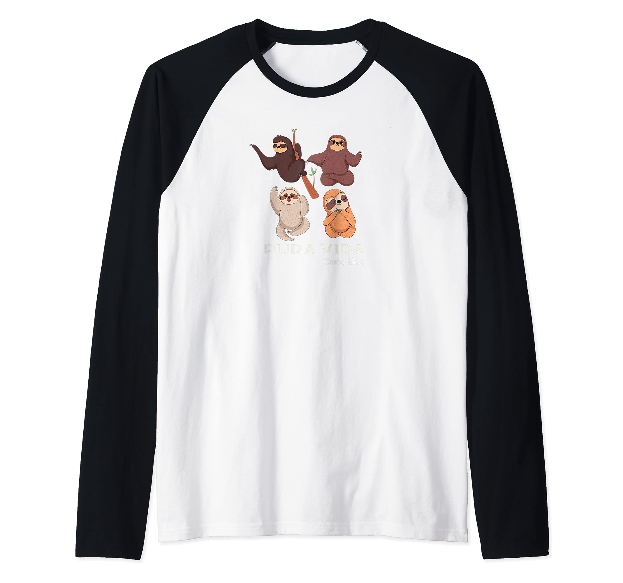 Pura Vida Sloths Raglan Baseball Tee