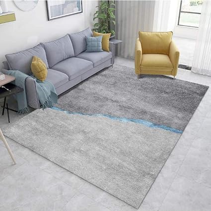 Zpspz Tappeto Salotto Moderno Pelo Corto Tappeto Grigio