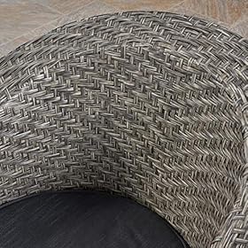 Christopher Knight Home 306022 Koch Outdoor Wicker Swivel Chair, Mixed Black and Dark Gray 61h4uIWBVFL