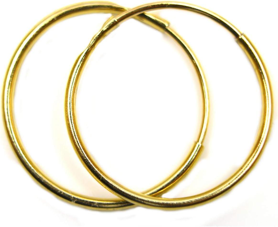 Gold hoop endless earrings 9 ct yellow gold