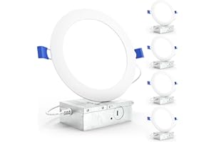 SUNCO LIGHTING Sunco 4 Pack 6 Inch Ultra Thin LED Recessed Ceiling Lights Slim, 5000K Daylight, Dimmable, 14W=100W, Wafer Thin, Canless with Junction Box - ETL.