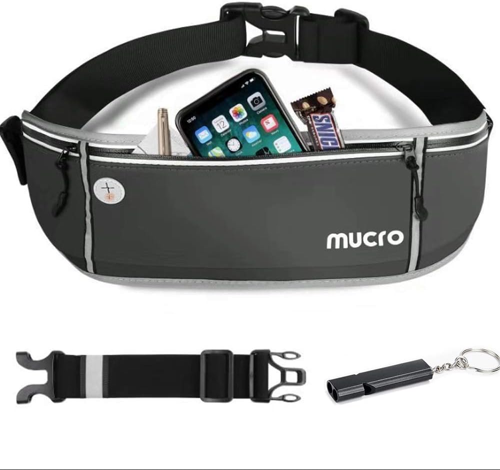 mucroRunning Fanny Pack Workout Reflective Waist Bags Women and Man Runner Waistband Fashion Waist Packs Phone Holder Money Carry Running Pouch Belt