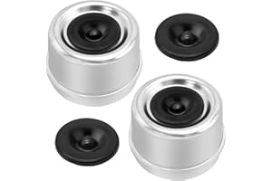 Hoypeyfiy 2PCS 2.44-Inch Trailer Dust Cover with 4 Rubber Grease Plugs Replacement for Dexter 5200 To 6000 Pound Axles, Slive