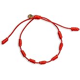 Magic Allure Red String Bracelet – 7 Knots Protection Amulet – Adjustable Kabbalah Good Luck Bracelet – Handmade Thick Red String of Fate for Women & Men – Durable & Stylish Design