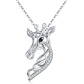 925 Sterling Silver Celtic Knot Giraffe Head Pendant Necklace Giraffe Gifts for Women Girlfriend Birthday