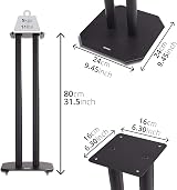 Duronic SPS1022 Speaker Stands Pair 80cm Hi-Fi Home Cinema Vibration Reducing view 2