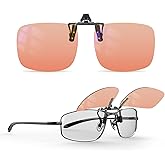 Goiteia FL-Rose Clip on Migraine Glasses, Light Sensitivity Glasses for Fluorescent LED Glare/Screen Light/Migraine Relief