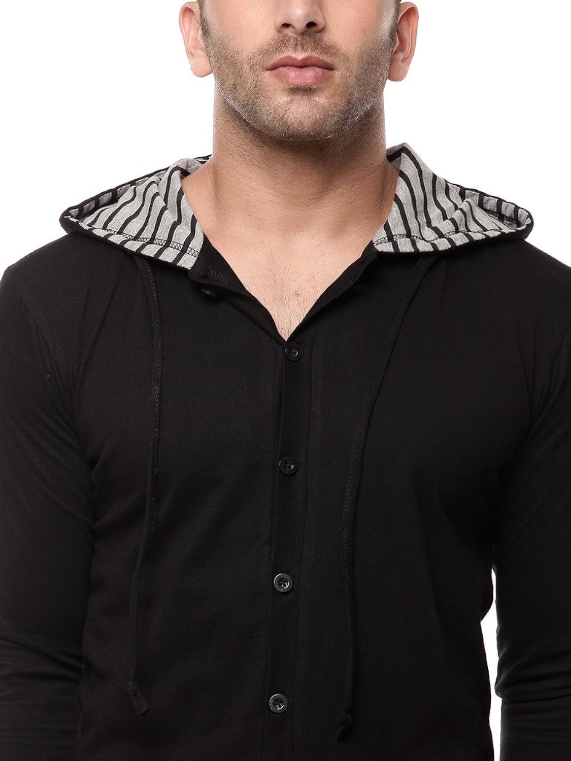 gritstones black full sleeve hooded t shirt gsfshd1289blk