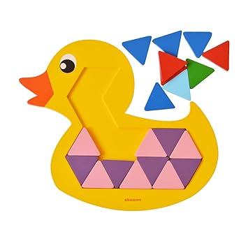 Shumee Wooden 36 Pieces Quack-A-Duck Mosaic Puzzle (3 Years+) - Colors & Counting