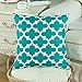 CaliTime Pack of 2 Soft Canvas Throw Pillow Covers Cases for Couch Sofa Home Decor Modern Quatrefoil Accent Geometric 18 X 18 Inches Teal