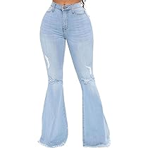 CutieLove Women s Ripped Jeans Bell Bottom Flare Jeans Mid Rise  