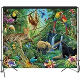 musykrafties Tropical Rain Forest Adventure Scenic Backdrop Large Banner Photography Studio Fabric Background Photobooth Prop 7x6feet #2191