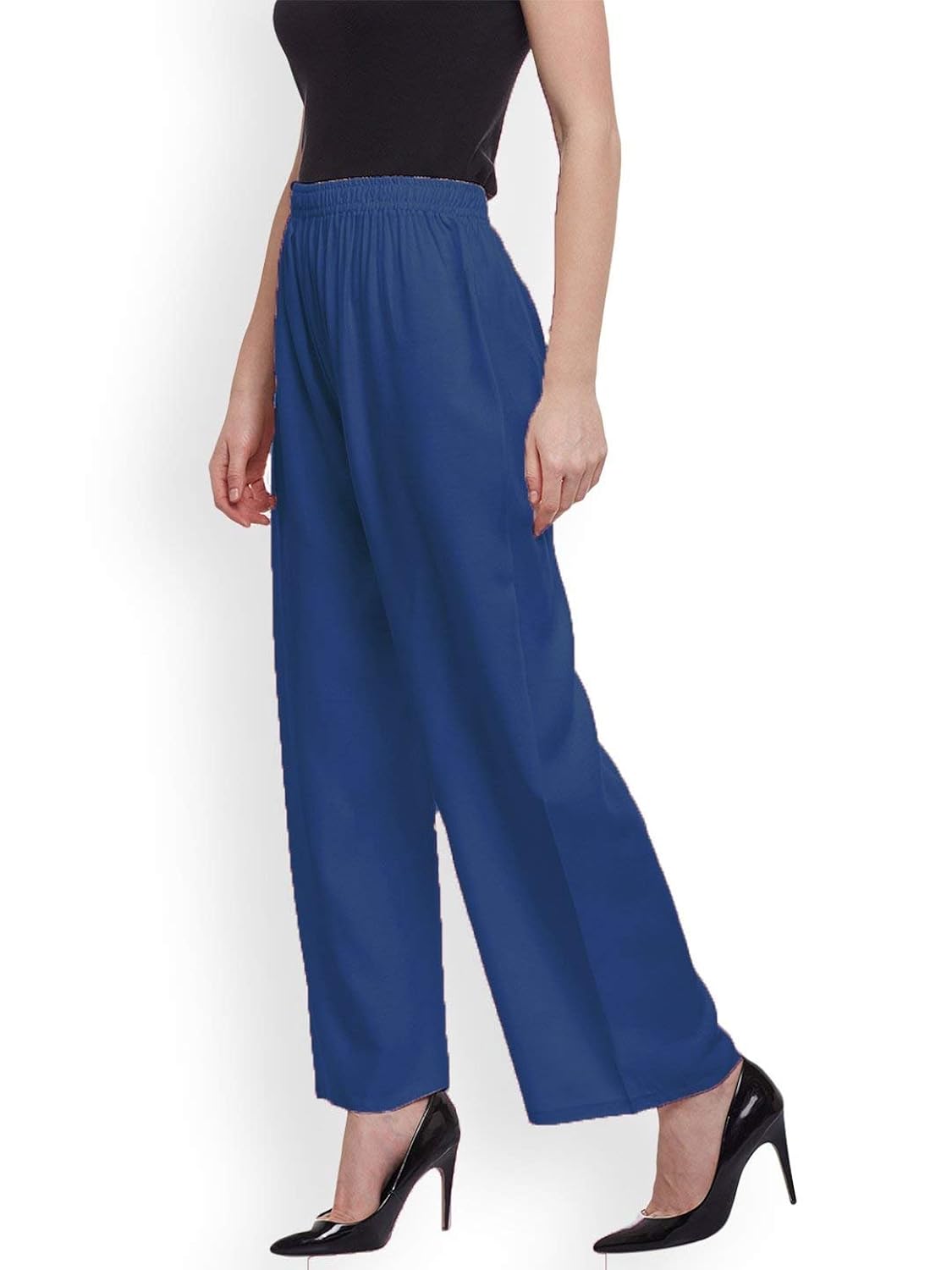 saundarya palazzo pant casual | rayon fabric | solid colour, comfortable, stylish - size (28-38 inches)