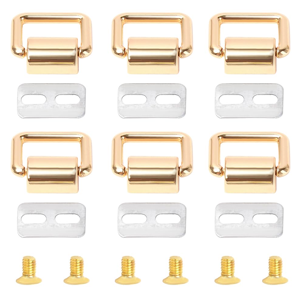 WADORN 6 Sets Metal Bag Buckle, Metal Side Clip Buckle Handbag Buckles Clasp Metal Chain Link Connector Backpack Hardware Accessories for DIY Leather Crafts Shoulder Bag Making, 2cm Wide
