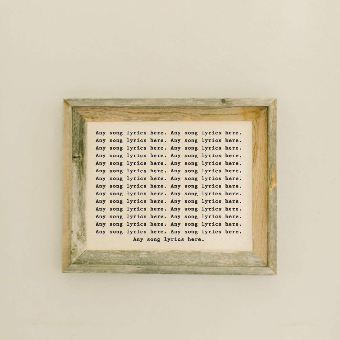 Amazon Com Personalized Barn Wood Framed Print Song Lyrics