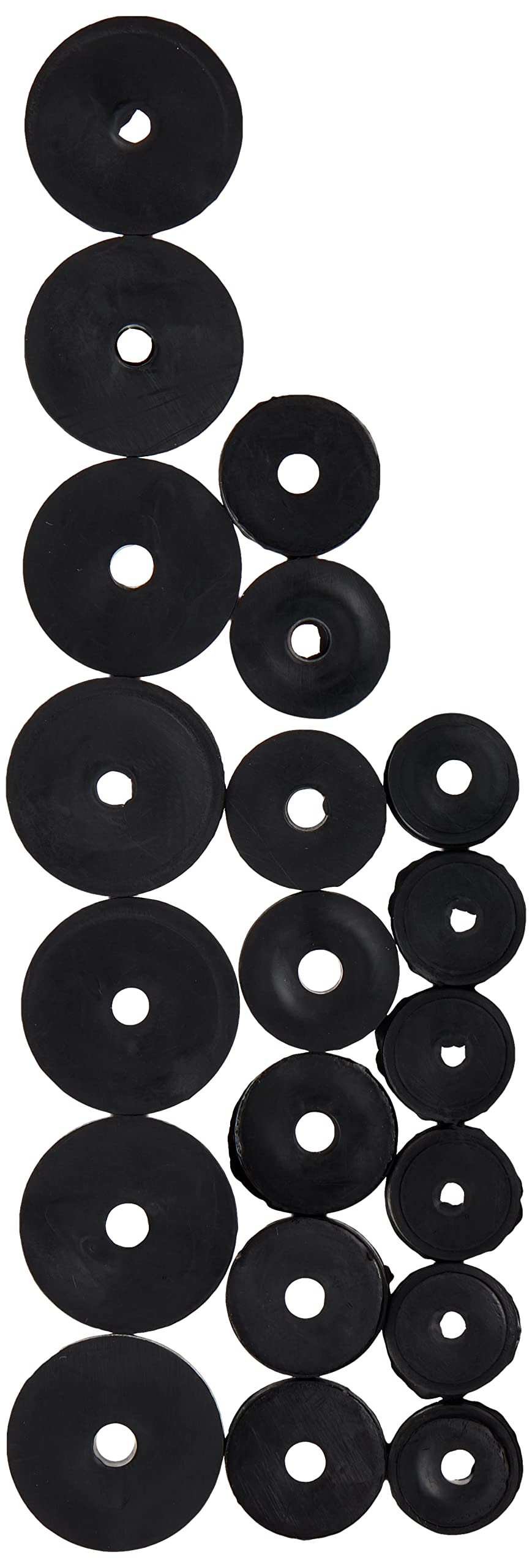 Merriway BH03439 (21 Pcs) Assorted Tap Washers for Hot & Cold 3/8 x 1/2 x 3/4 inch BSP - Pack of 21 Pieces, Silver
