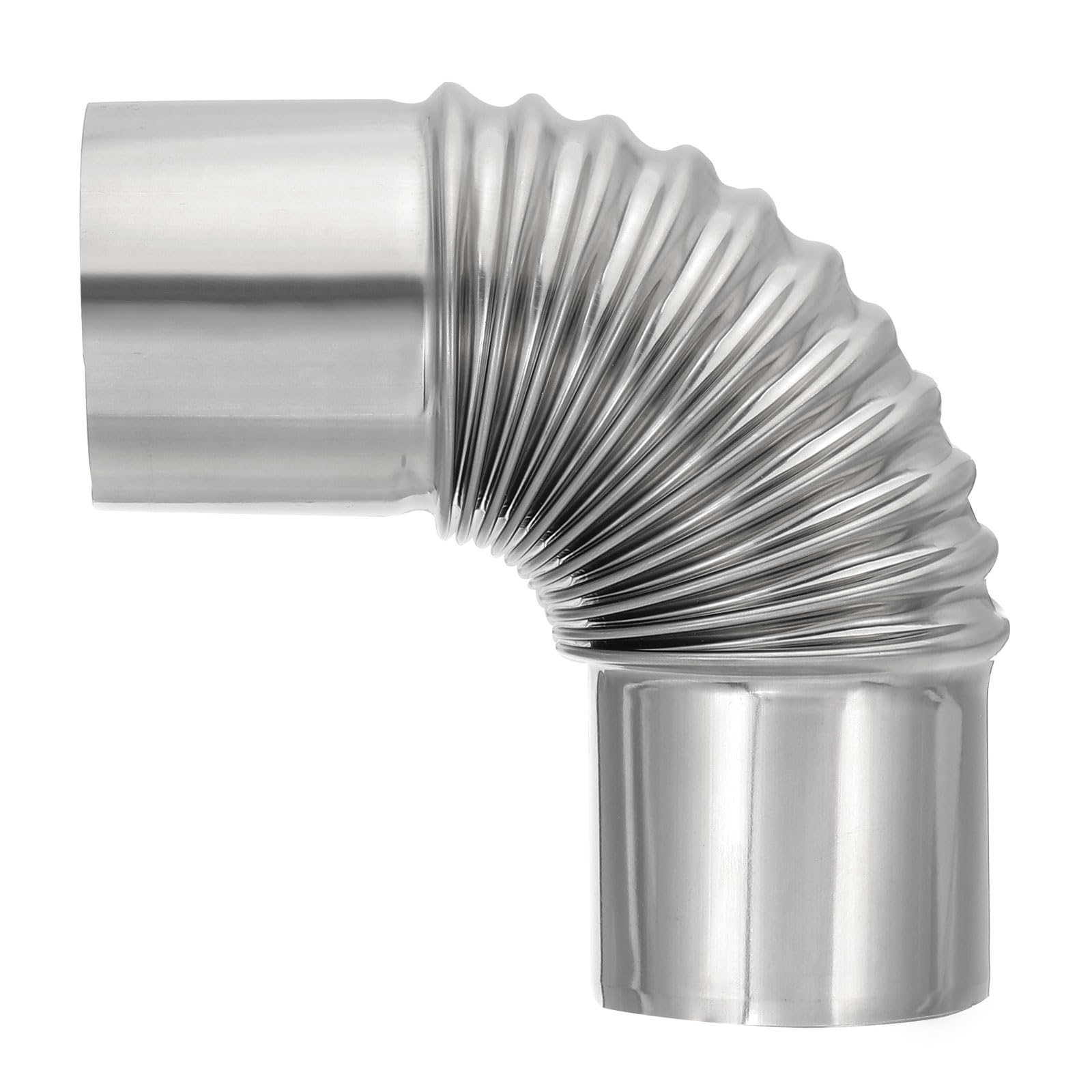 PATIKIL 90 Degree Stove Pipe, 1Pcs 2.36 Inch Elbow Stainless Steel Chimney Flue Extension for Outdoor Camping Tent Wood Stove Accessories Vent Exhaust, 5.12 Inch Length