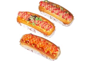 AYDINIDS 3 Pcs Simulation Artificial Hot Dog Bread Fake Realistic Food Bread Decoration Model Kitchen Photo Props