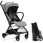 Gromast Travel Stroller for Airplane, Ultra Compact &amp; Lightweight &ndash; Only 9.9 lbs, Portable Infant Toddler Baby Stroller, w/UPF 50+ Canopy - Gray