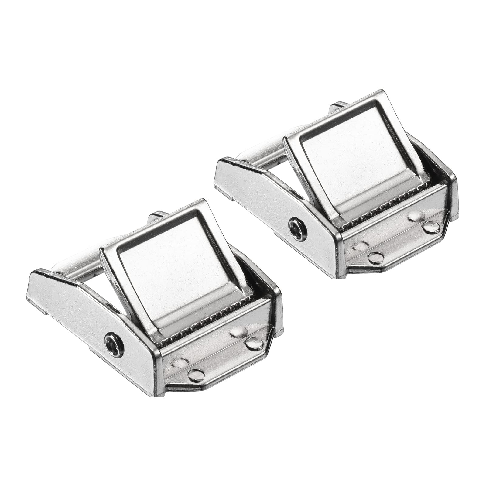 PATIKIL 45mm Webbing Metal Buckle, Thin Type Zinc Alloy Anti-Slip Cam Press Lock for Tie Down Strap, Silver 2 Pack