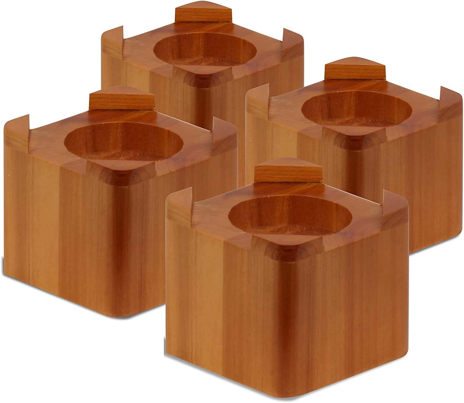 Honey-Can-Do STO-01150 Wood Bed Lifts - Light Finish, 4-Pack, Maple, 4 Count: Home & Kitchen
