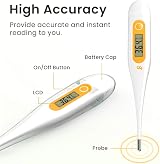 femometer Digital Thermometer Oral/Rectal/Underarm Orange Kids Adults view 2