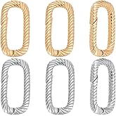 Beebeecraft 10Pcs Jewelry Oval Clasp Gate Ring 18K Gold & Platinum Plated Brass Snap Hooks Carabiner Clasp Keyring Buckle Spring Clip for Jewelry Making Supplies Necklace Bracelet DIY Crafts 0.35x0.7