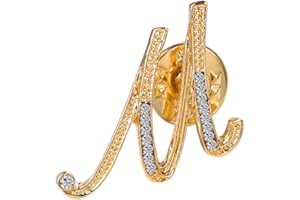 ETHOON Initial Letter Brooch Pin Small Lapel Pin Tie Tack Name Personalized Gifts for Women Men Gold A-Z