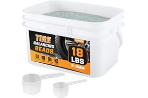 FURWEY FUWERY Tire Balancing Beads 18 lb (8.15 kg) Bulk Tub Bagged Bucket and Scoop,Tire Balance Beads for Truck/Trailer/Off-Road/ Heavy-Duty Tires
