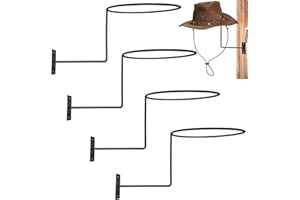 Niuohoy 4 Pcs Cowboy Hat Rack Cowboy Hat Holder Metal Hat Hanger for Wall Hat Holder Multifunctional Storage Organizer Displa