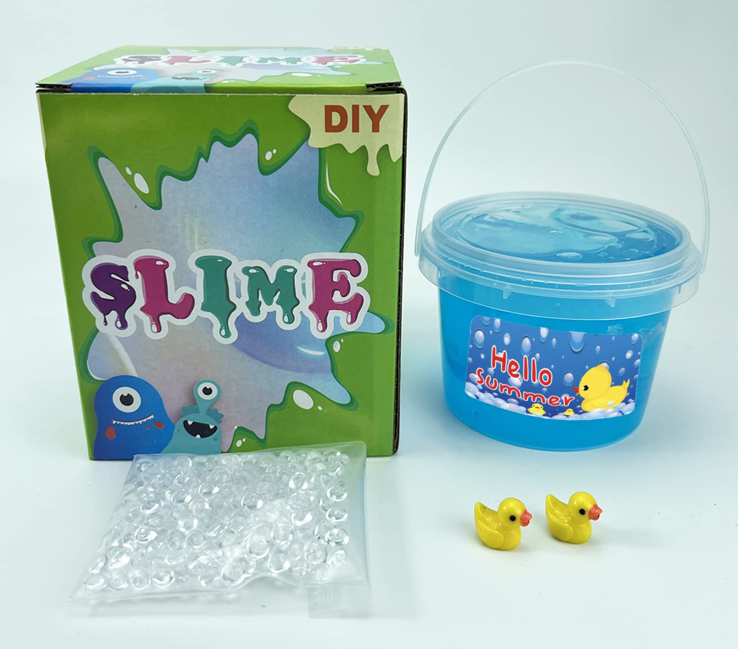 Charming Blue Crunchy Fishbowl Bead Slime,Super Soft and Non-Sticky, Great for Birthday Gifts for Girl and Boys,Party Favors,Christmas Stocking Stuffers