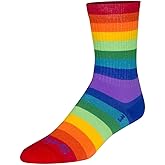SockGuy Crew Fabulous Socks - 6 inch, Rainbow, Large/X-Large