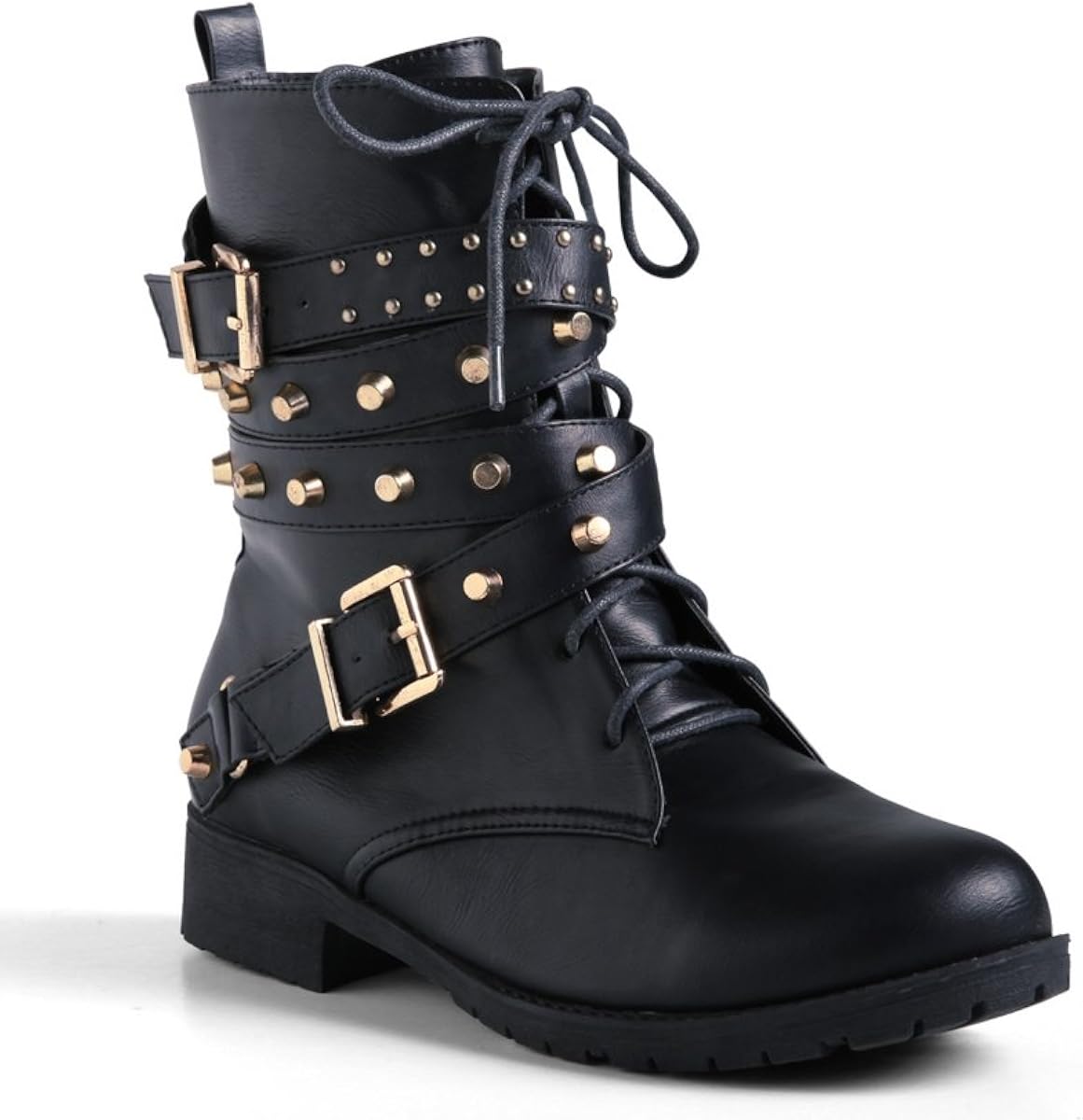 strappy combat boots