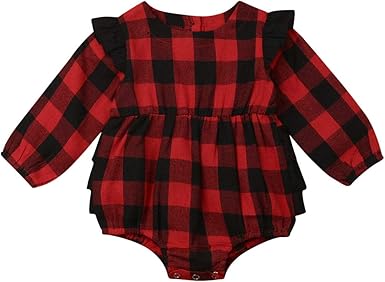 baby girl plaid romper