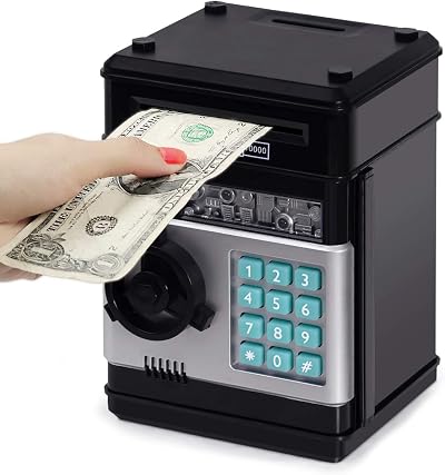 Highttoy Electronic Piggy Bank for Kids Password Safe Money Box ATM Savings