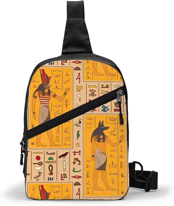 Egyptian Gods and Ancient Hieroglyphs Sling Bag, Crossbody Shoulder