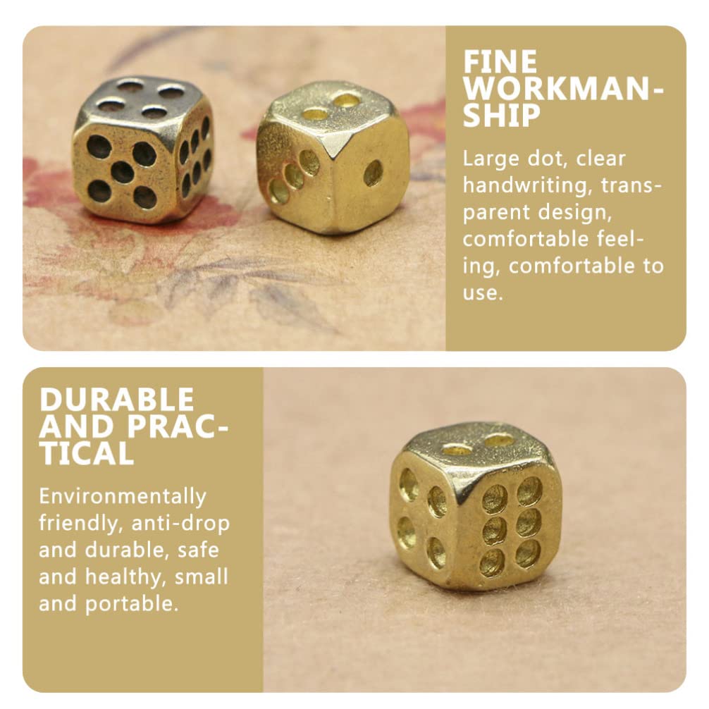 5Pcs Pure Copper dice Fancy 6 Sided dice Brass dice Unique 6 Sided dice Simple Small dicesdnd Stuff Board Game Antique dice Retro dice dice Silver dice d6 Vintage Accessories