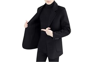 Mens Trench Coat Casual Button Slim Fit Business Blazer Suit Jackets Winter Warm Peacoat Overcoat with Pockets