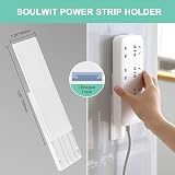 SOULWIT Self Adhesive Power Strip Surge Protector Holder Under Desk Wall Mount view 2