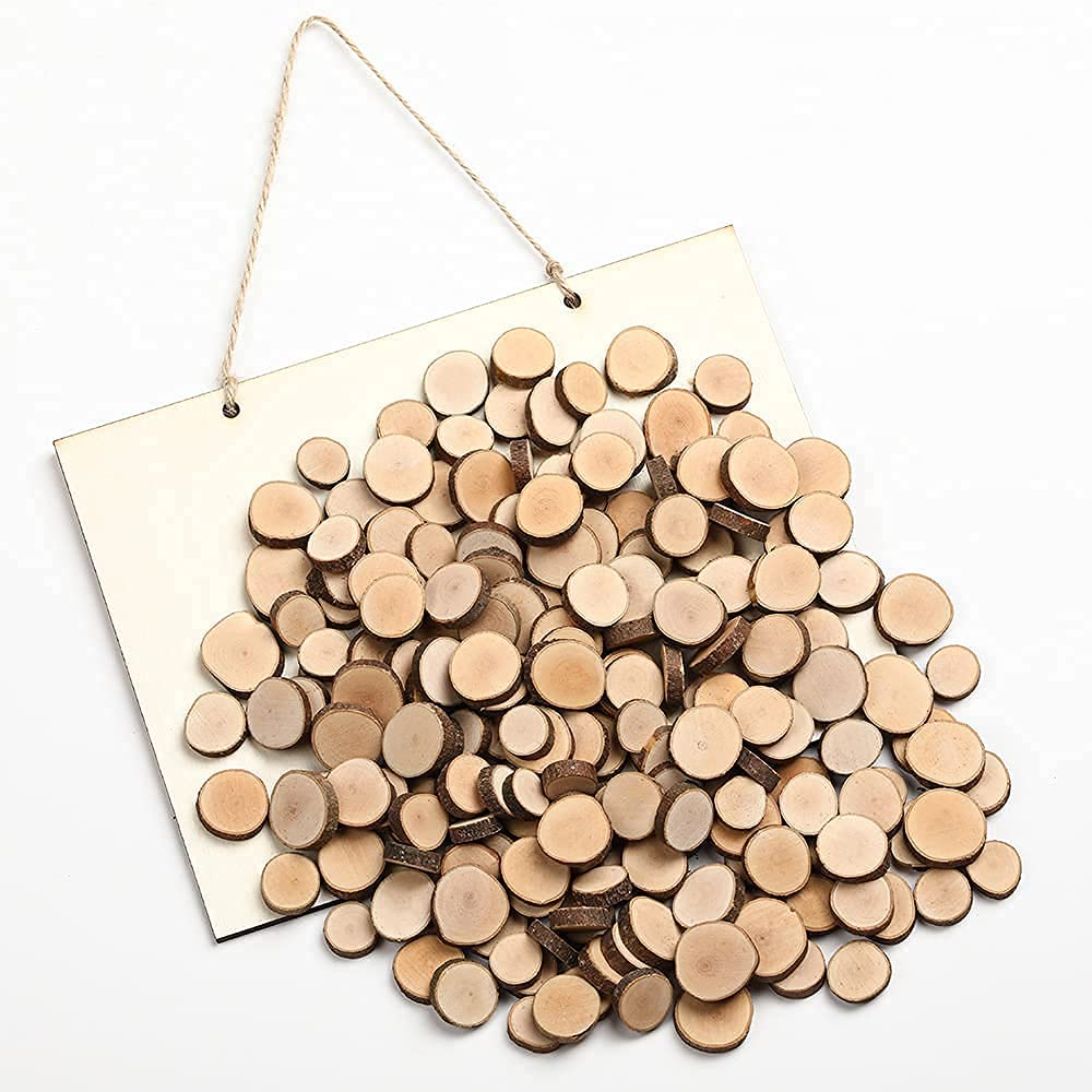 Wood Slices Tiny Log Slices Unfinished Natural 100pcs Kids Crafts Painting Toys DIY Wedding Home Centerpieces 1.5-2.5cm