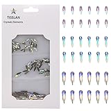 Tisslan 100pcs Mix 3 Sizes Glass Crystal AB