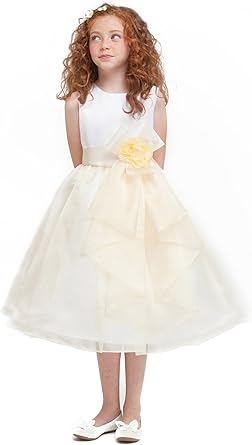 organza flower girl dress with ruffled skirt