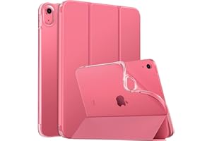 MoKo Case for New iPad 10th Generation Case 2022, iPad 10.9 Case with Soft TPU Translucent Frosted Back Cover, Slim Shell Stand Protective Case with Auto Wake/Sleep, Support Touch ID, Watermelon Red