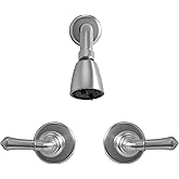 Pacific Bay Trim Kit - Shower Faucet and Showerhead with Arm Trim Kit - Non-Metallic High Grade ABS Plastic Construction (Brushed Satin Nickel Finish)