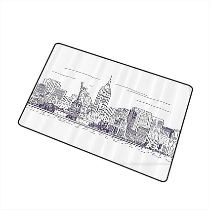 Amazon Com Mdxizc Printed Door Mat New York Sketchy Simple View