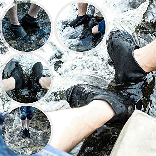 FUNISFUN Waterproof Boot and Shoe Cover Reusable Non-Slip Cycling Overshoes Rain Snow Shoes for Men Women Kids