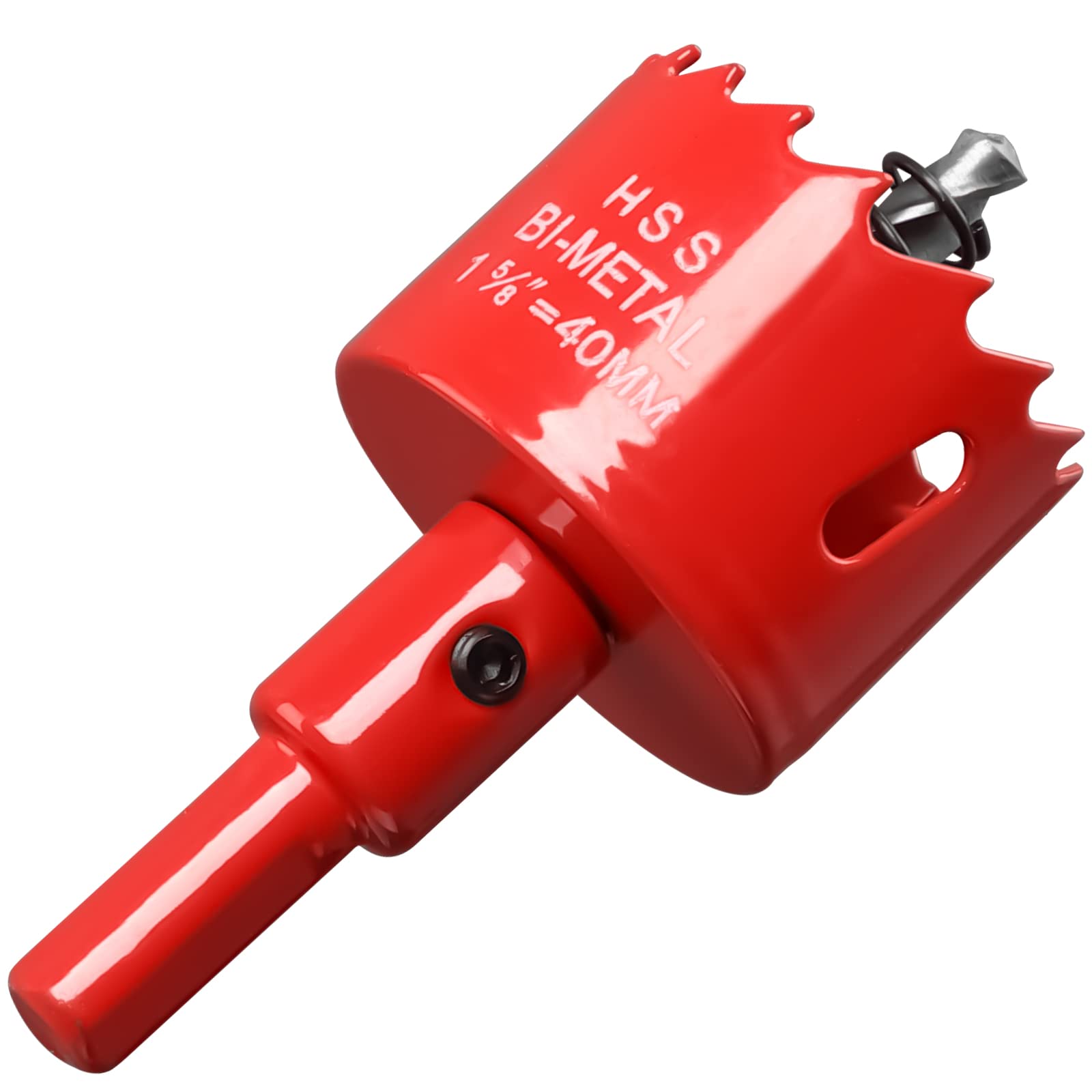 40mm Hole Saw for Wood, HSS Bi-Metal Hole Cutter for Pipe Vent, Separate Drill Bit with Hex Shank, ideal for Cutting Plasterboard, Timber, Perspex and Plastic — image 1