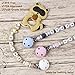 Pacifier Clip Personalized Name, MCGMITT Customized Binky Holder Teething Silicone Beads for Baby Girls Boys (Blue)