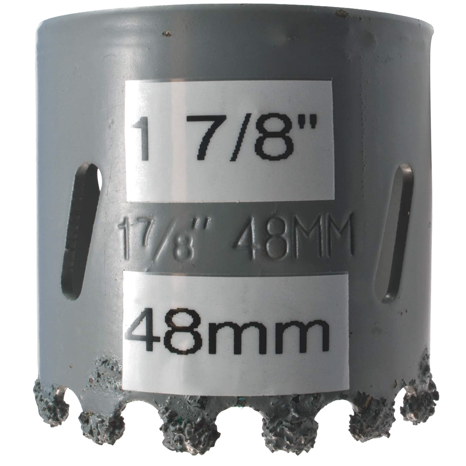 48mm Carbide Hole Saw Bit Concrete Hole Saw 48mm Carbide Hole Cutter Drill Stucco Brick Fiberglass Reinforced Plaster And Ceramic Tile Saw Through Drywall And Cement Block For Pipes and Conduit — image 1